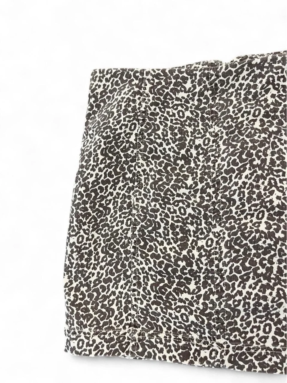 Free People Leopard Print Mini Skirt Brown Cream